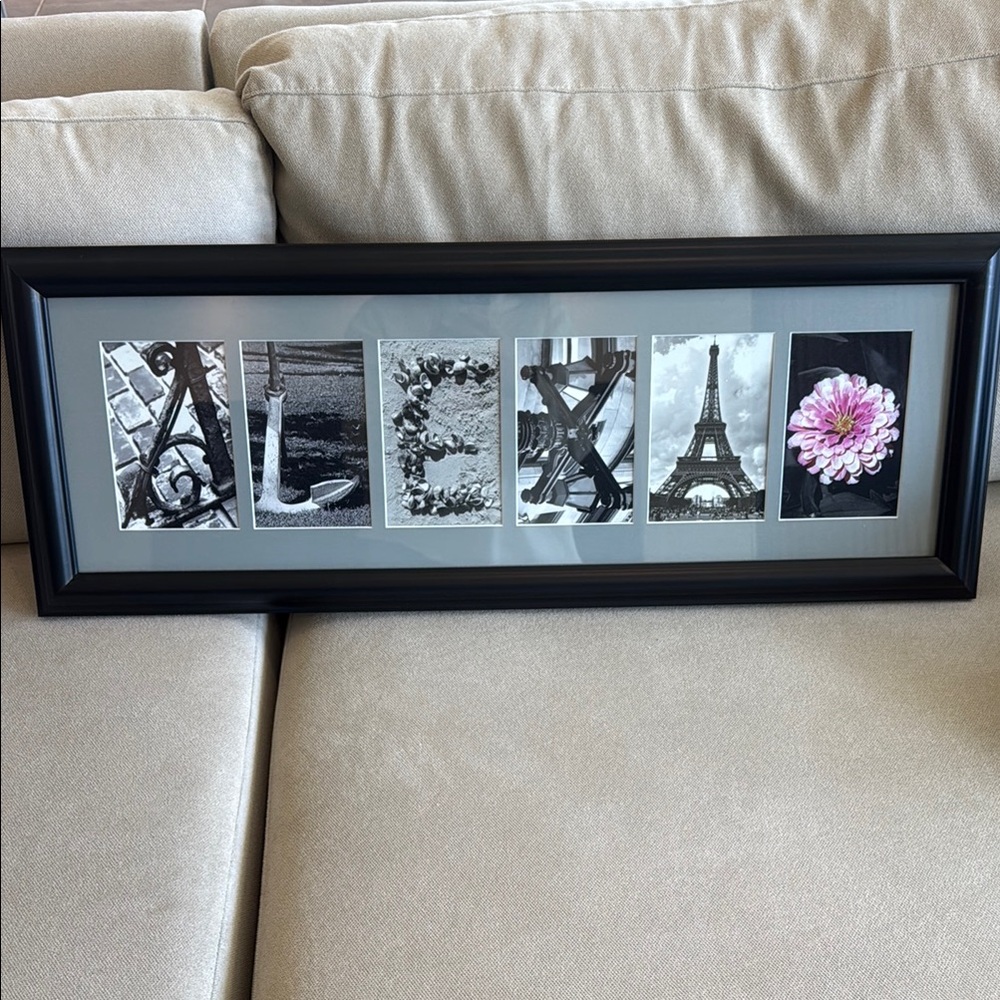 Black Framed “ALEXA” Art Decor
